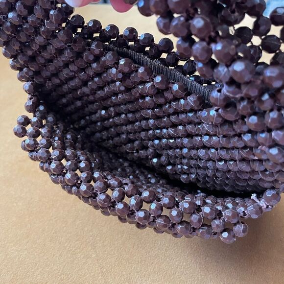 Vintage Beaded Purse Made in Italy Brown - Picture 5 of 10